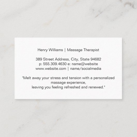 Voetmassage | Rustige dag spa sessie Visitekaartje (Achterkant)