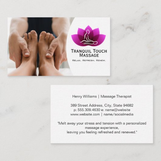 Voetmassage | Rustige dag spa sessie Visitekaartje (Voorkant / Achterkant)