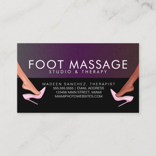 Voetmassage Therapist Heels of Feet Visitekaartje (Voorkant)