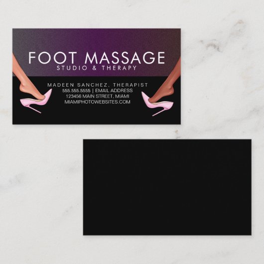 Voetmassage Therapist Heels of Feet Visitekaartje (Voorkant / Achterkant)