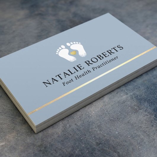 Voetmassage Therapist Podiatrist Dusty Blue Visitekaartje