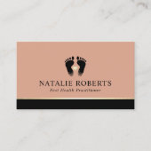 Voetmassage Therapist Podiatrist Elegant Beige Visitekaartje (Voorkant)