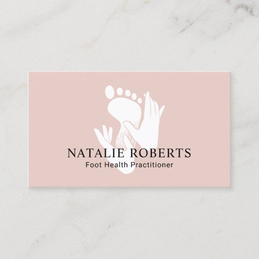 Voetmassage Therapist Podiatrist Feet Spa Blush Visitekaartje (Voorkant)