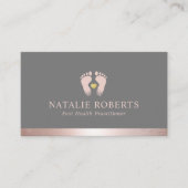 Voetmassage Therapist Podiatrist Roos Gold Border Visitekaartje (Voorkant)