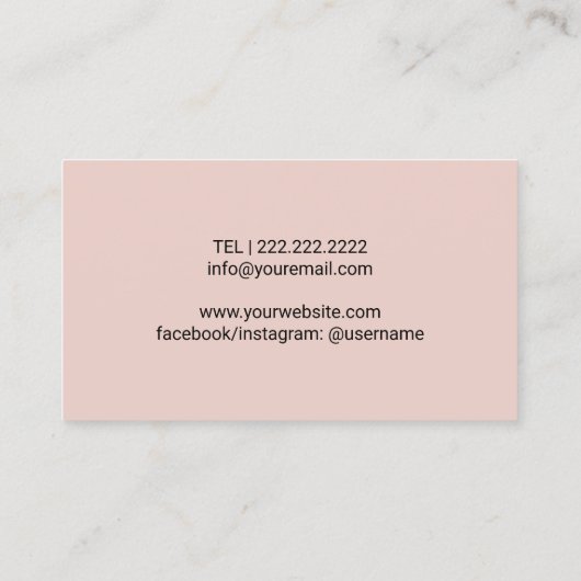 Voetmassage Therapist Podiatrist Roze penseelstree Visitekaartje (Achterkant)