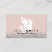 Voetmassage Therapist Podiatrist Spa Blush Silver Visitekaartje (Voorkant)