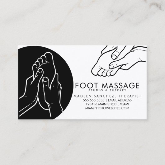 Voetmassage Therapist Soles Feet Visitekaartje (Voorkant)