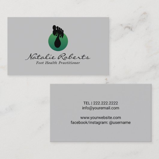 Voetmassagetherapie Aangepaste Logo reflexologisch Visitekaartje (Voorkant / Achterkant)