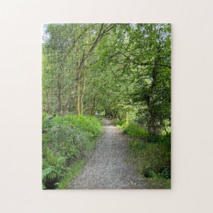 Voetpad door bossen op het eiland Bute Schotland Legpuzzel