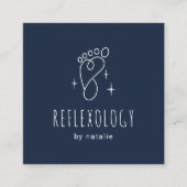 Voetreflexologie Massage Therapie Voet SPA Marine Vierkante Visitekaartje (Voorkant)