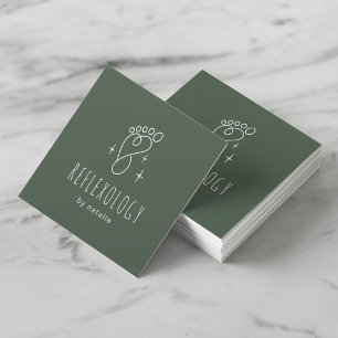 Voetreflexologie SPA Massagetherapie Salie Groen Vierkante Visitekaartje