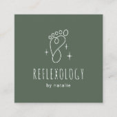 Voetreflexologie SPA Massagetherapie Salie Groen Vierkante Visitekaartje (Voorkant)