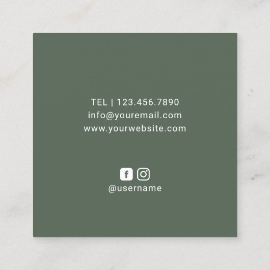 Voetreflexologie SPA Massagetherapie Salie Groen Vierkante Visitekaartje (Achterkant)