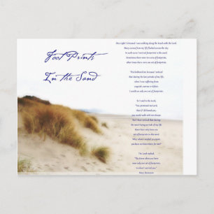 voetsporen in het zand briefkaart