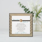 Voetsporen in het zand jubileum uitnodiging (Staand voorkant)