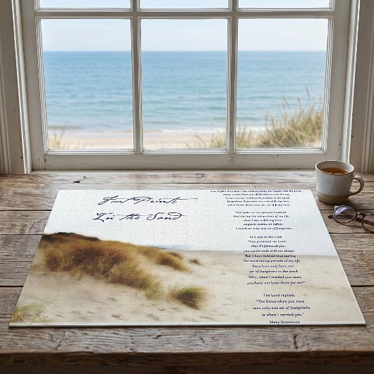 voetsporen in het zand legpuzzel