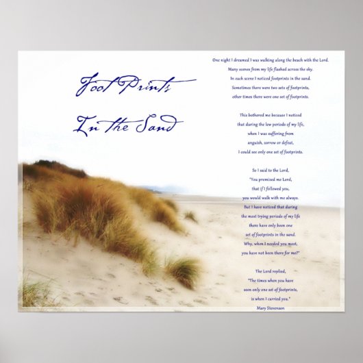 voetsporen in het zand poster (Voorkant)