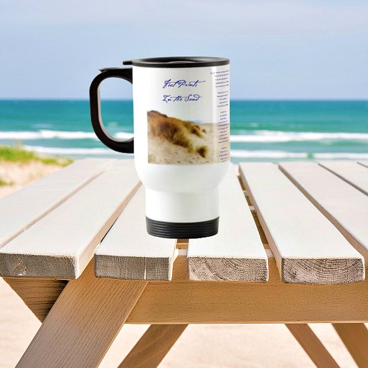 voetsporen in het zand reisbeker