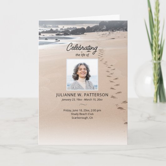 Voetstappen In Zand Beach Foto's Viering van het L Programma (Voorkant)