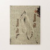 Voetstappen Kiss in de zand Legpuzzel (Verticaal)