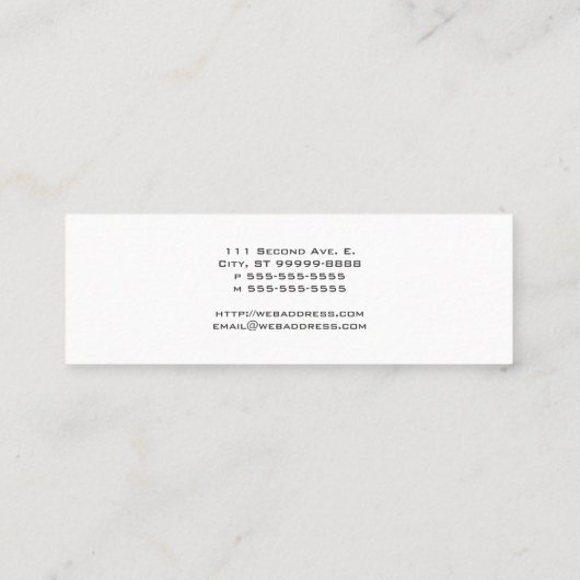 voetstappen mini visitekaartje (Achterkant)