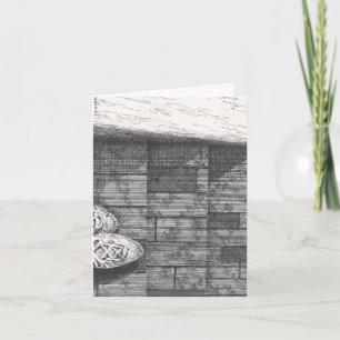 Voetstappen Pen en inkttekening ontworpen met Vers Notitiekaartje