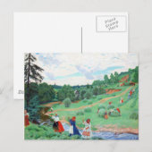 Voetstoffen in een veld briefkaart (Voorkant / Achterkant)