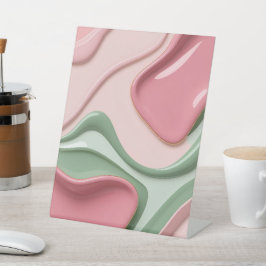 Voetstuk bord in stijlvolle abstracte grafiek reclamebord met voetstuk