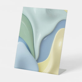 Voetstuk bord in stijlvolle abstracte grafiek reclamebord met voetstuk