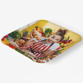 voetstuk papieren bordje (Gebogen)