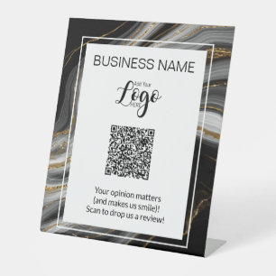 Voetstuk QR-code reviewbord – beoordeling   Reclamebord Met Voetstuk