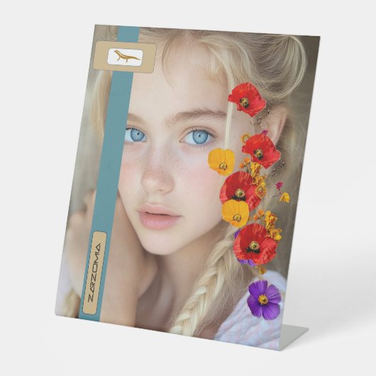 VOETTEKEN VAN ZARZOMIA RECLAMEBORD MET VOETSTUK (Voorkant)