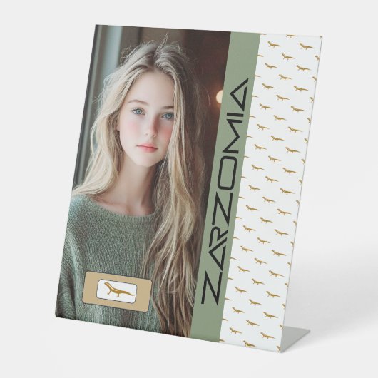 VOETTEKEN VAN ZARZOMIA RECLAMEBORD MET VOETSTUK (Voorkant)