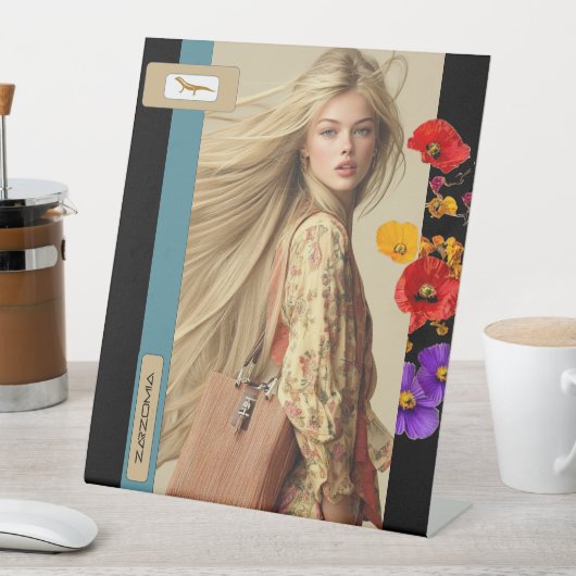 VOETTEKEN VAN ZARZOMIA RECLAMEBORD MET VOETSTUK (Insitu)