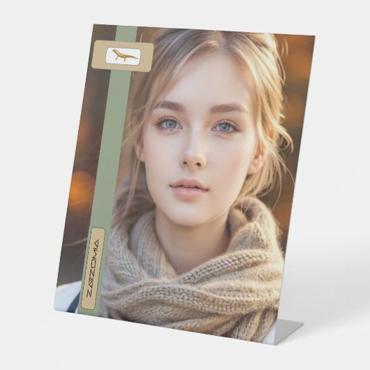 VOETTEKEN VAN ZARZOMIA RECLAMEBORD MET VOETSTUK (Voorkant)