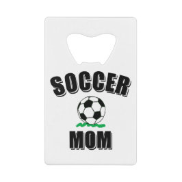 Voettekst en tekst van de voetbalmam creditkaart flessenopener