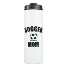 Voettekst en tekst van de voetbalmam thermosbeker