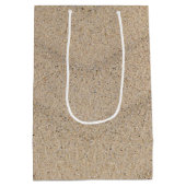 Voettekst van de geboorte-merfslag in zand medium cadeauzakje (Achterkant)