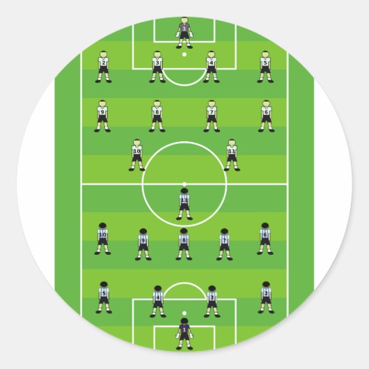 Voetveld Voetbal Ronde Sticker (Voorkant)