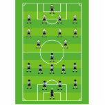 Voetveld Voetbal Staand Fotobeeldje<br><div class="desc">Groen voetbalveld met alle spelers.</div>