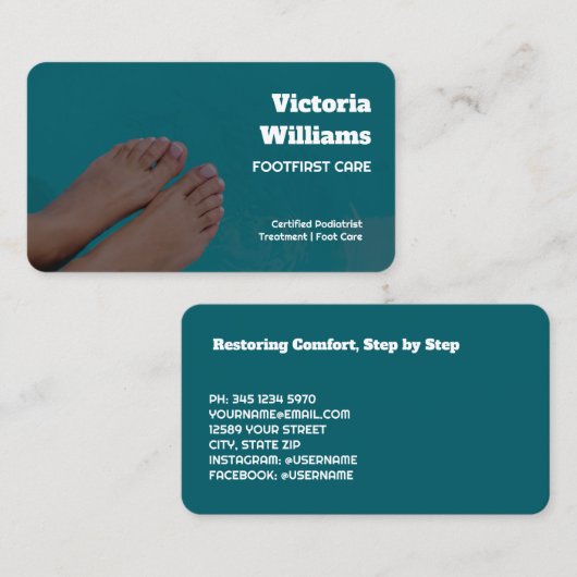 Voetverzorging Aangepaste foto Visitekaartje (Voorkant / Achterkant)