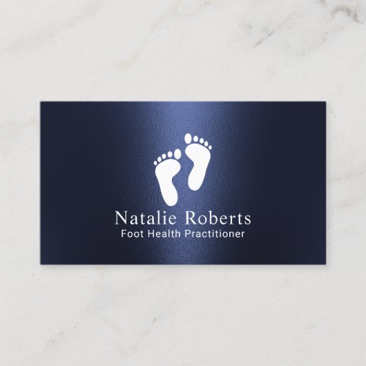 Voetverzorging Massage Therapie Navy Blue Practiti Visitekaartje (Voorkant)
