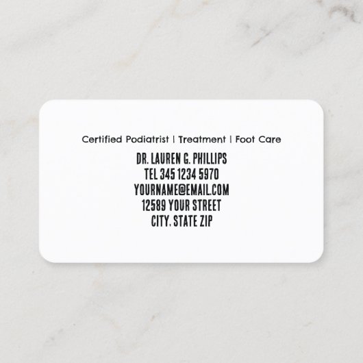 👣 voetverzorging podoloog visitekaartje (Achterkant)