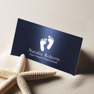 Voetverzorgingsmassagetherapie Navy Blue Praktijk Visitekaartje