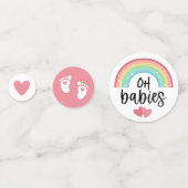 Voetvingerafdrukken van het Baby shower Rainbow Pi Confetti (Achterkanten)