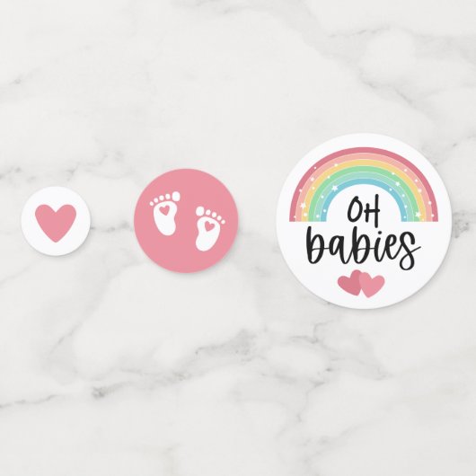 Voetvingerafdrukken van het Baby shower Rainbow Pi Confetti (Achterkanten)