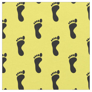 Voetvoetafdrukken Geel zwart Stof
