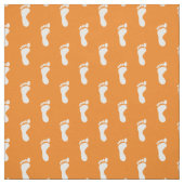 Voetvoetafdrukken Oranje wit Stof (Swatch)