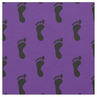 Voetvoetafdrukken Paars zwart Stof