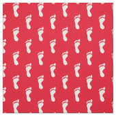 Voetvoetafdrukken rood wit stof (Swatch)